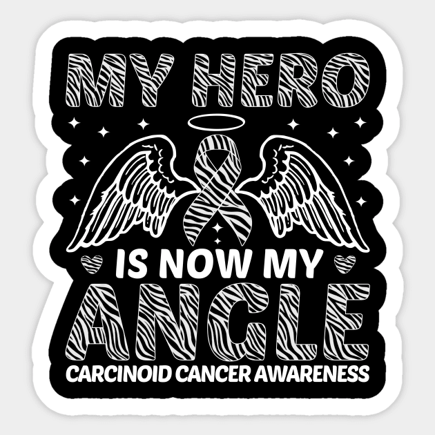 My Hero Is Now MY Angle Carcinoid Cancer Awareness Sticker by Geek-Down-Apparel